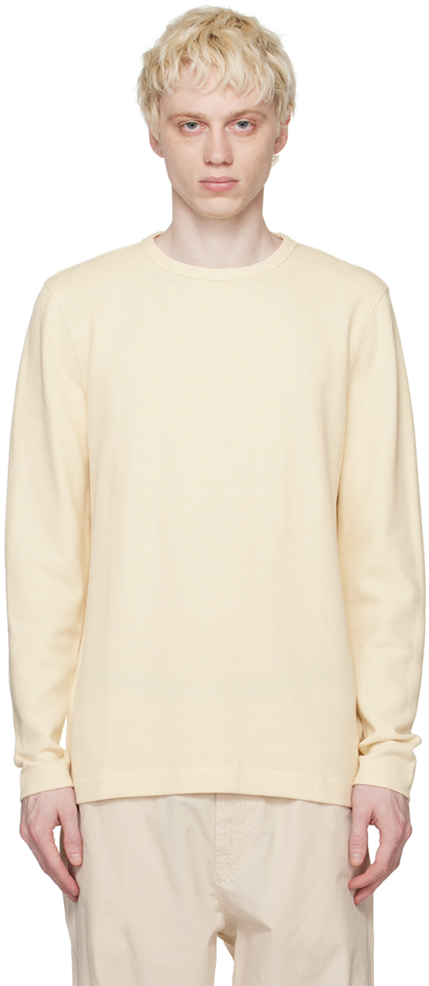 BOSS - Long-sleeved T-shirt in a waffle-structured cotton blend