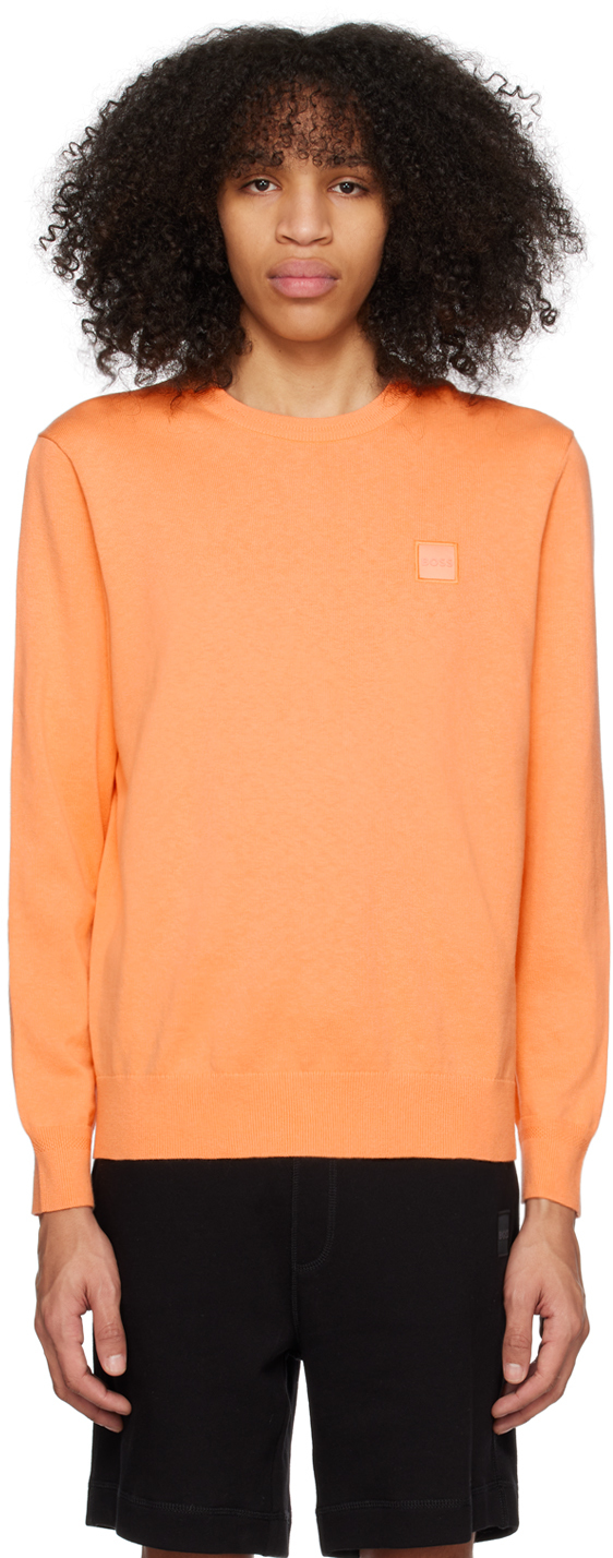 Hugo Boss Orange Patch Sweater In Light/pastel Orange