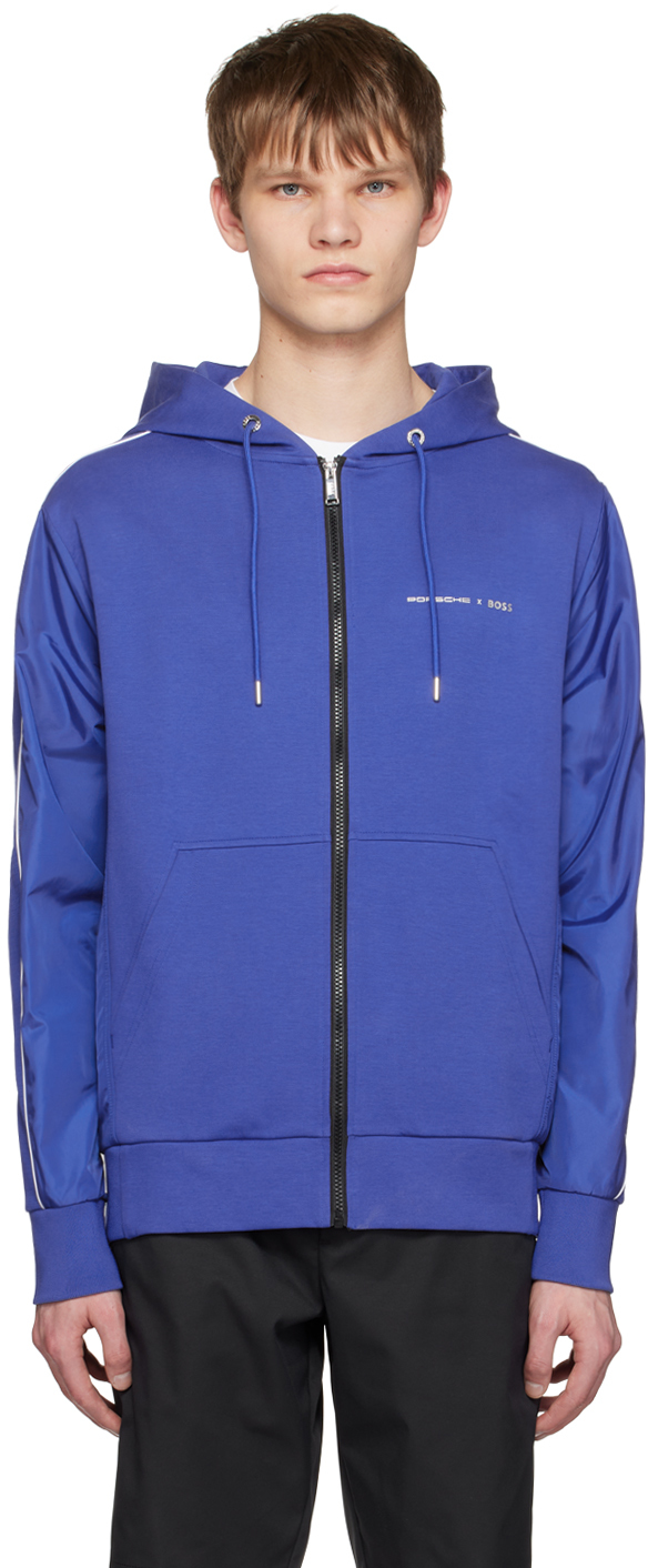 Blue Porsche Edition Hoodie by BOSS on Sale