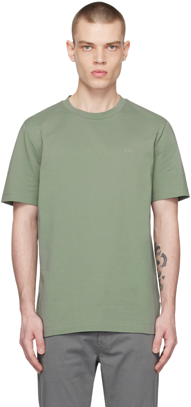 Hugo Boss Green Bonded T-shirt In Open Green 343