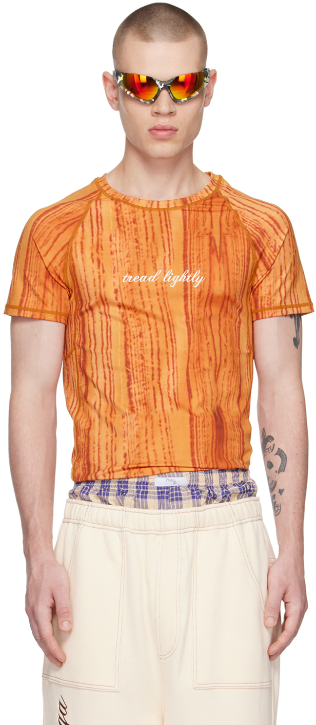 Orange 'Tread Lightly' T-Shirt