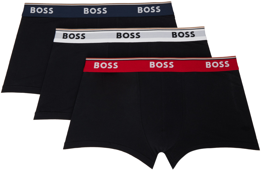 BOSS: Three-Pack Black Boxer Briefs | SSENSE