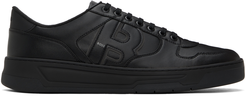 Hugo Boss Black Leather Sneakers In Black 005