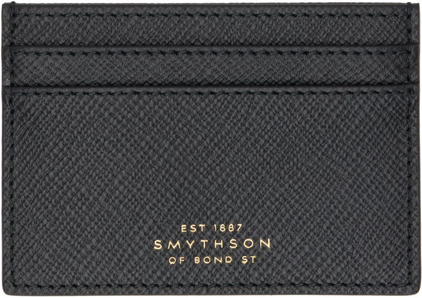 Smythson Black Panama Card Holder SSENSE Canada