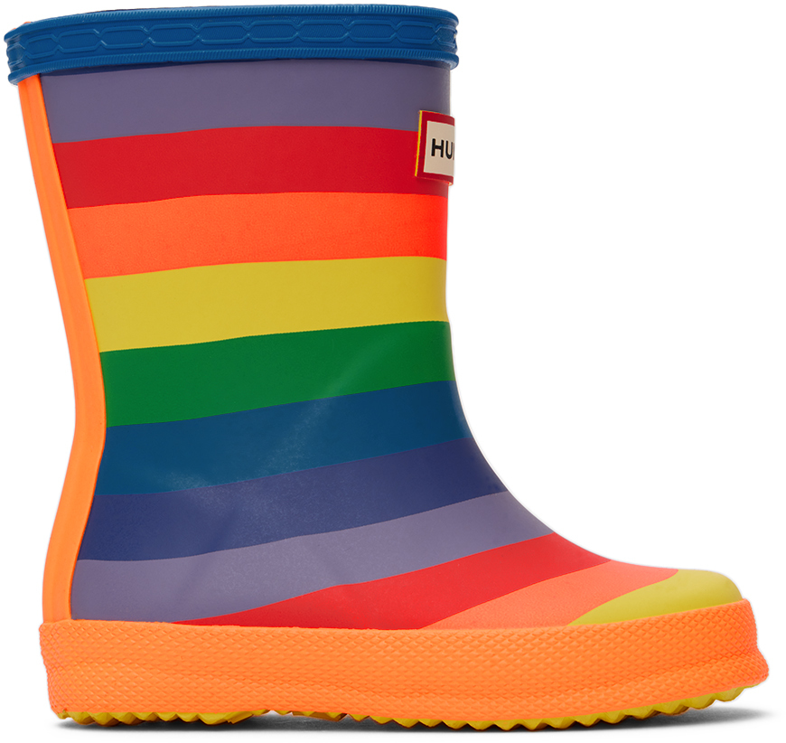 Hunter Kids Multicolor First Classic Rainbow Little Kids Rain Boots In Mul Multicoloured
