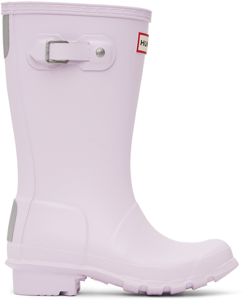 HUNTER KIDS PURPLE ORIGINAL BIG KIDS RAIN BOOTS