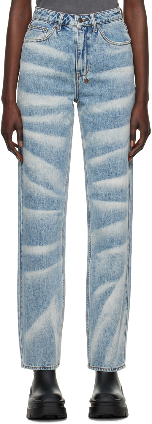 Ksubi Blue & White Playback Strokes Jeans
