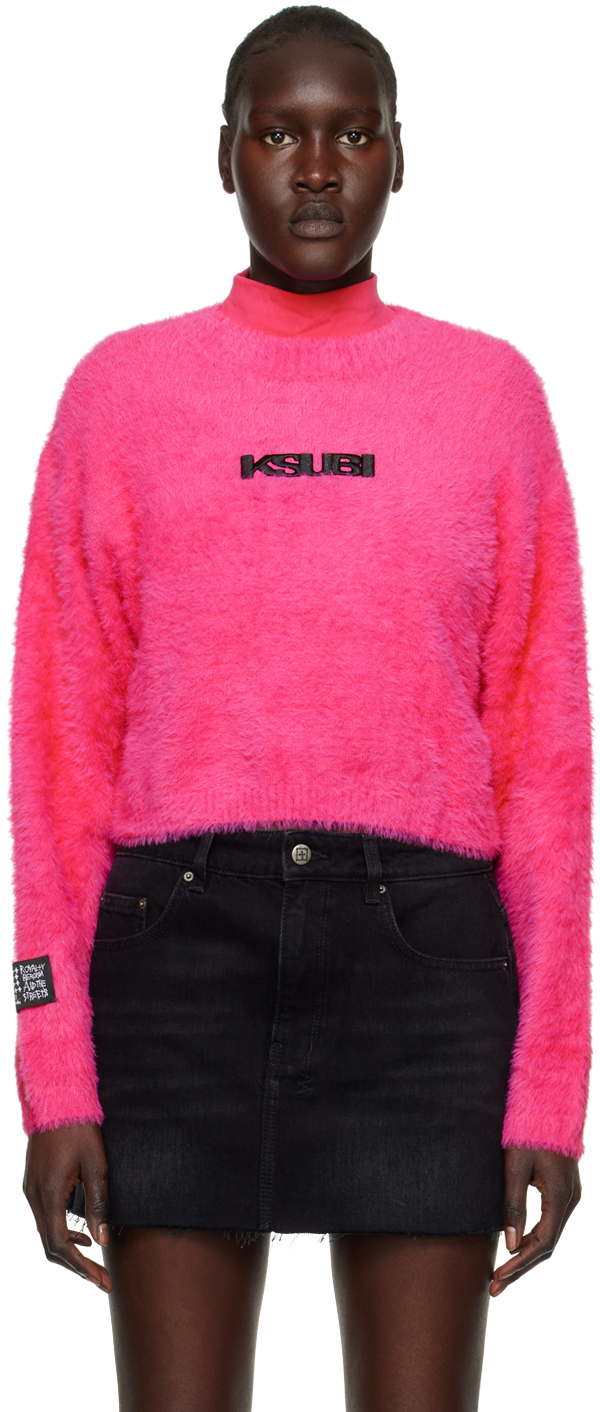 Ksubi Pink Cropped Sweater