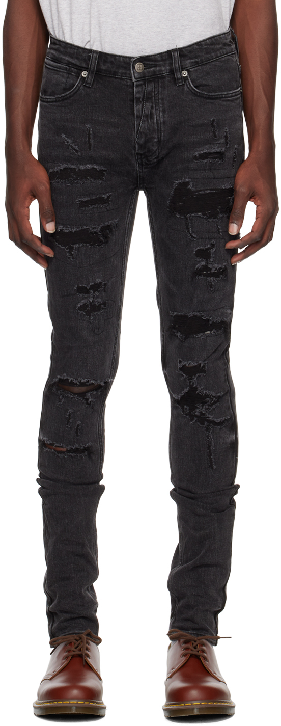 Ksubi Black Van Winkle Dynamite Trash Jeans