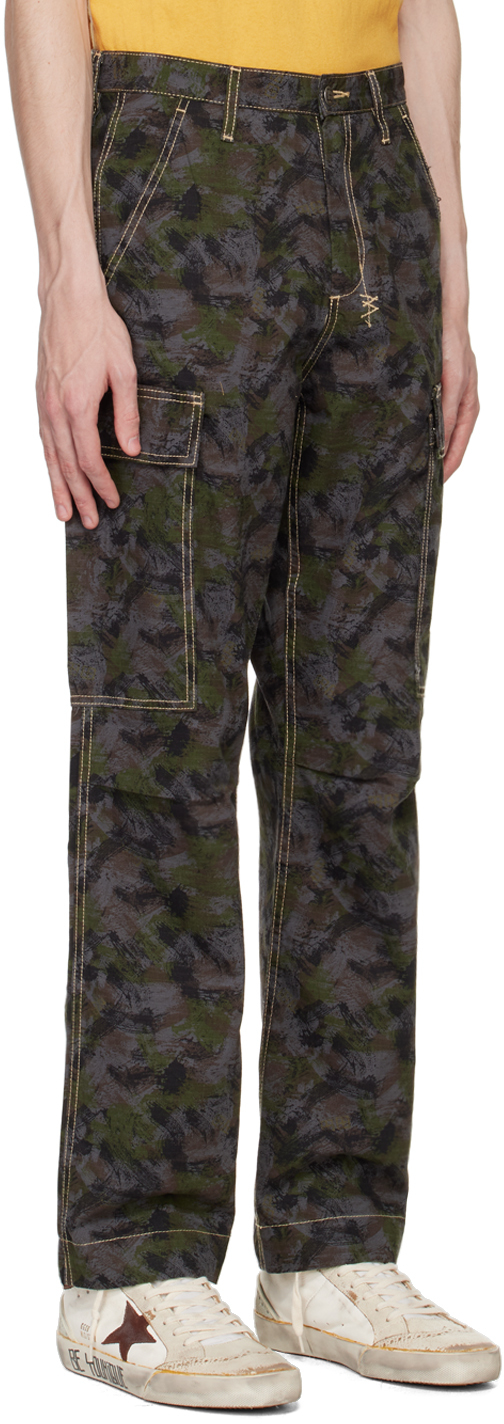 KSUBI BLUE & GREEN FUGITIVE CARGO PANTS