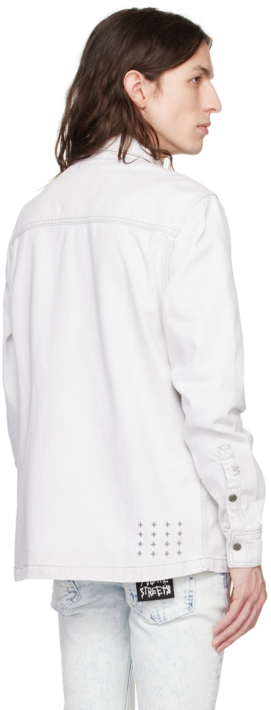 KSUBI GRAY SCORPIO HABITS DENIM SHIRT 