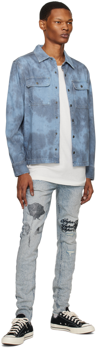 KSUBI BLUE SCORPIO DENIM SHIRT 