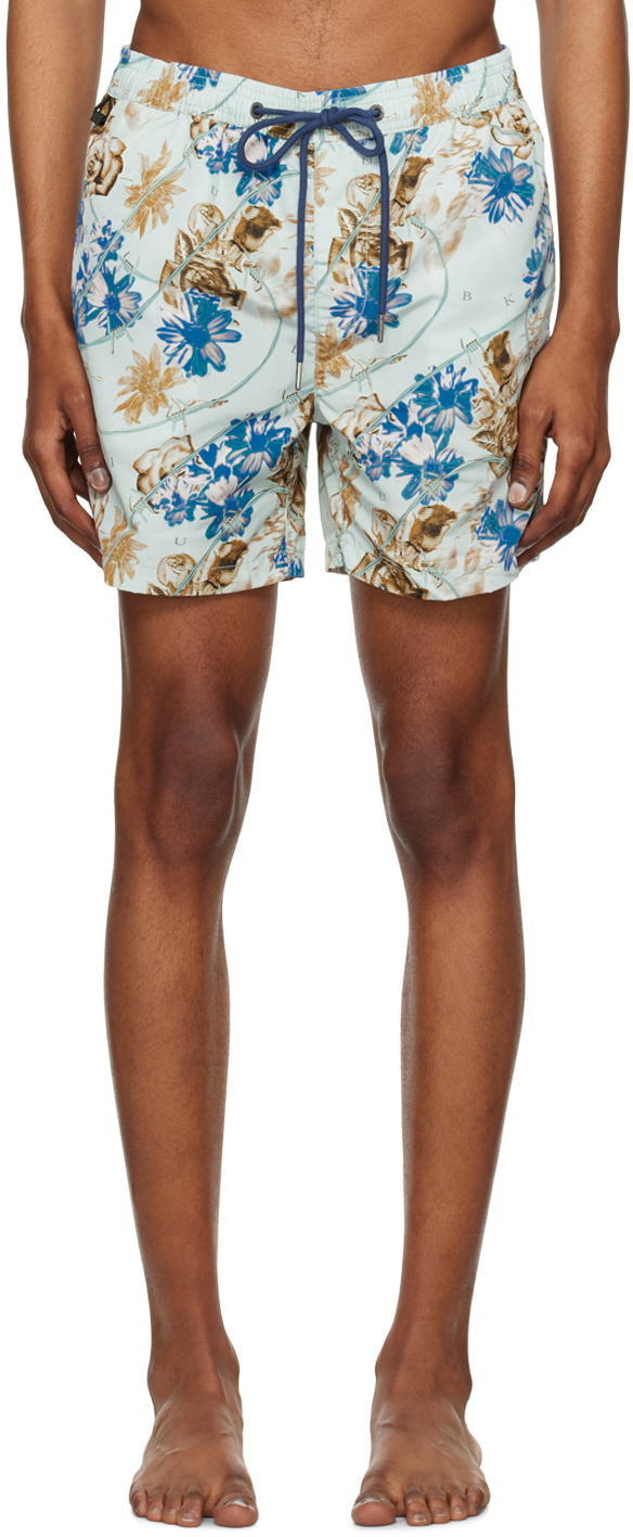 Ksubi Blue Floralist Swim Shorts