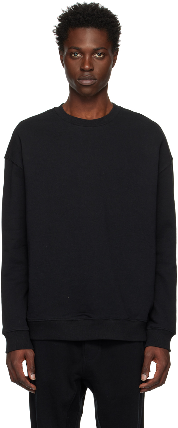 SSENSE Men Clothing Sweaters Sweatshirts Black Cotton Sweatshirt 
