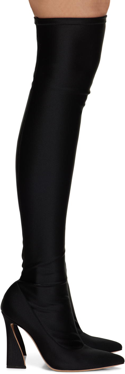 Black Vertigo Tall Boots by Gianvito Rossi on Sale