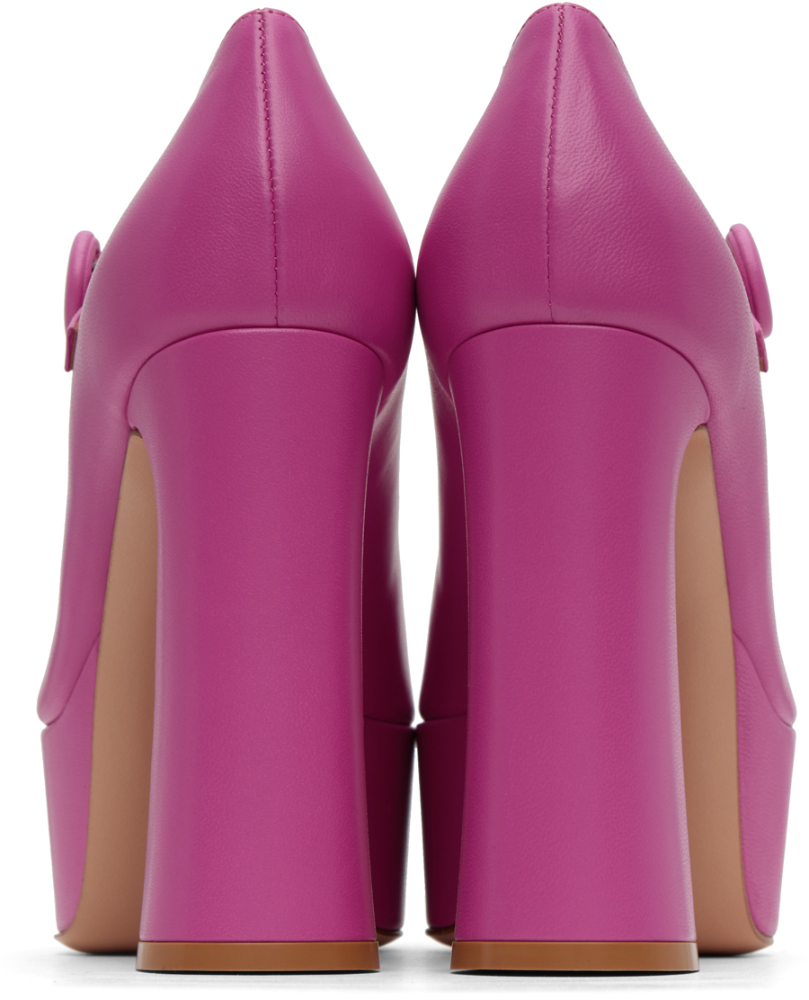 Shop Gianvito Rossi Pink Mary Jane Heels In Bloom