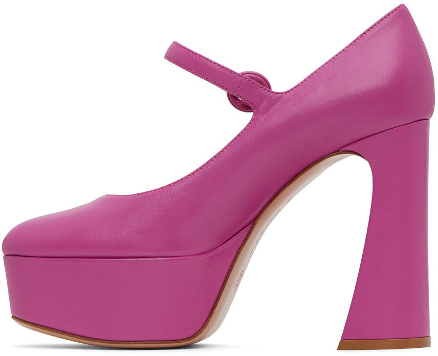 Shop Gianvito Rossi Pink Mary Jane Heels In Bloom