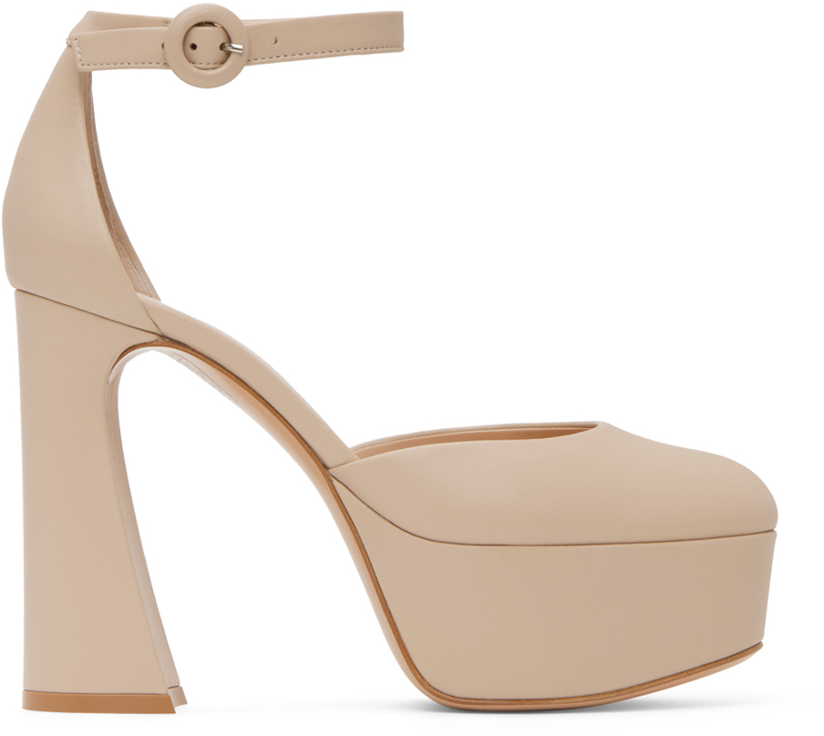 Gianvito Rossi Beige Holly D'orsay Heels In Mousse