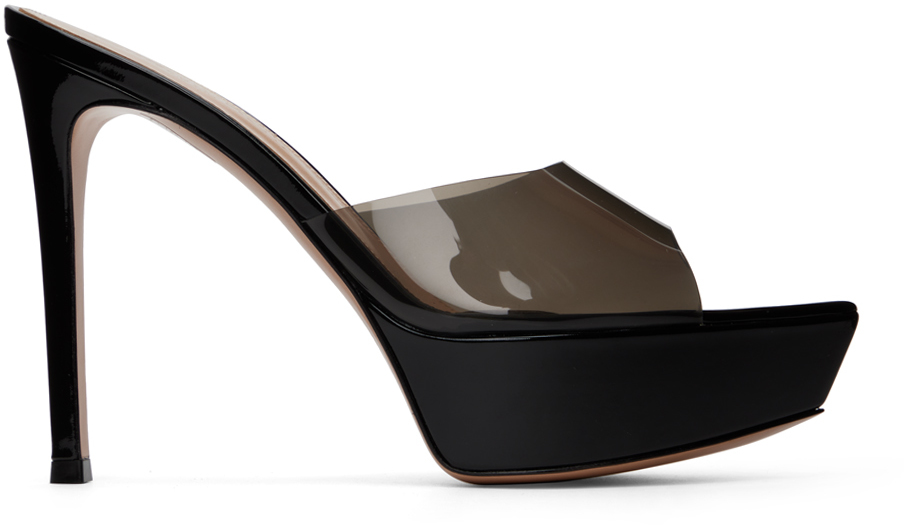 Shop Gianvito Rossi Black Betty Platform Sandals In Fume'+black