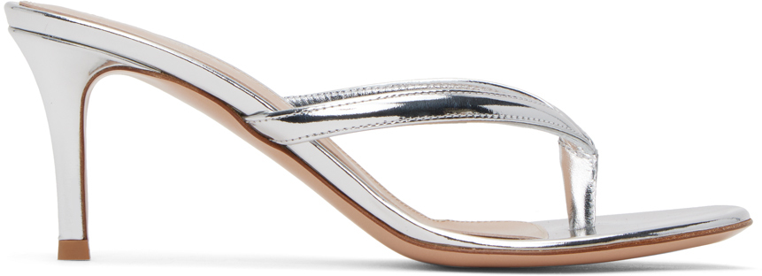 Gianvito Rossi Silver Calypso Heeled Sandals