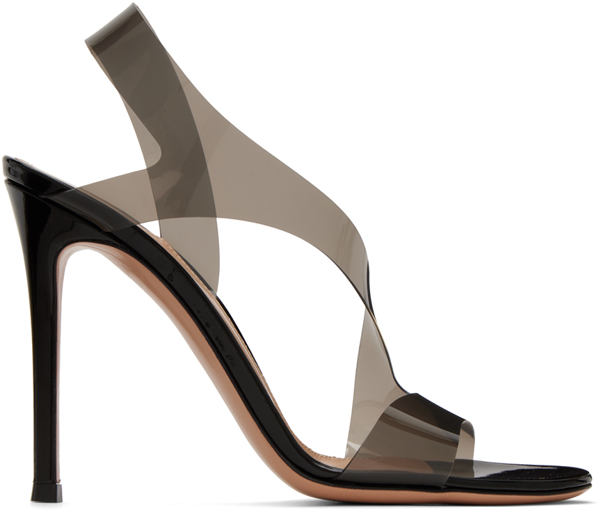 Gianvito Rossi Black Metropolis Heeled Sandals In Fume'+black