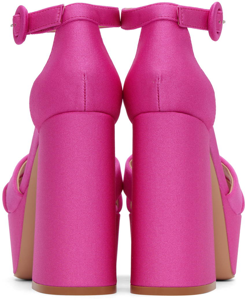 Gianvito Rossi Woman Sandals Fuchsia Size 7 Textile Fibers In Pink