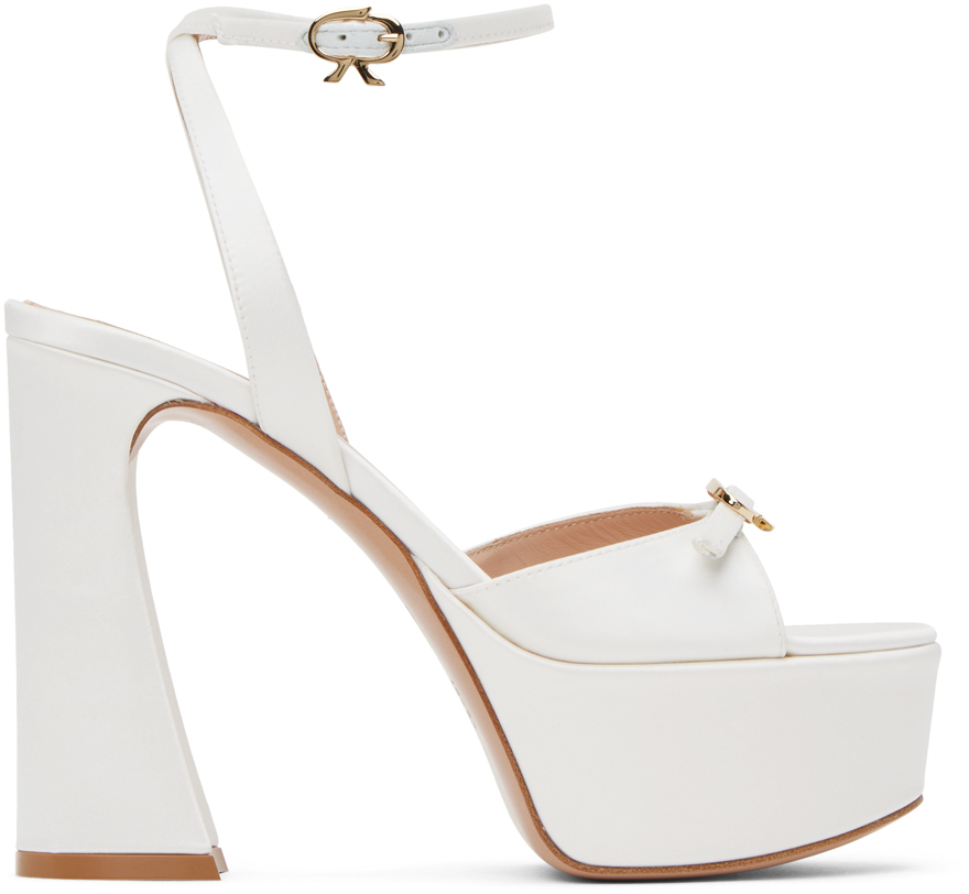 Gianvito Rossi White Maddy Heeled Sandals