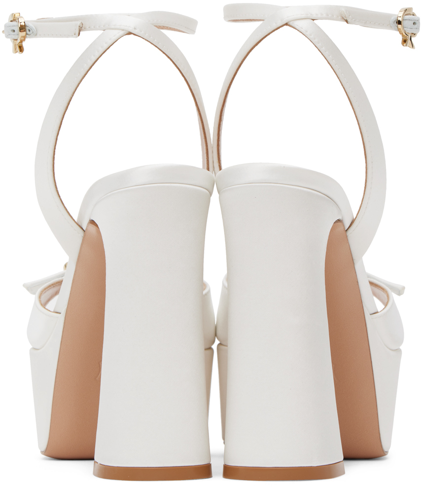 Gianvito Rossi White Maddy Heeled Sandals In White