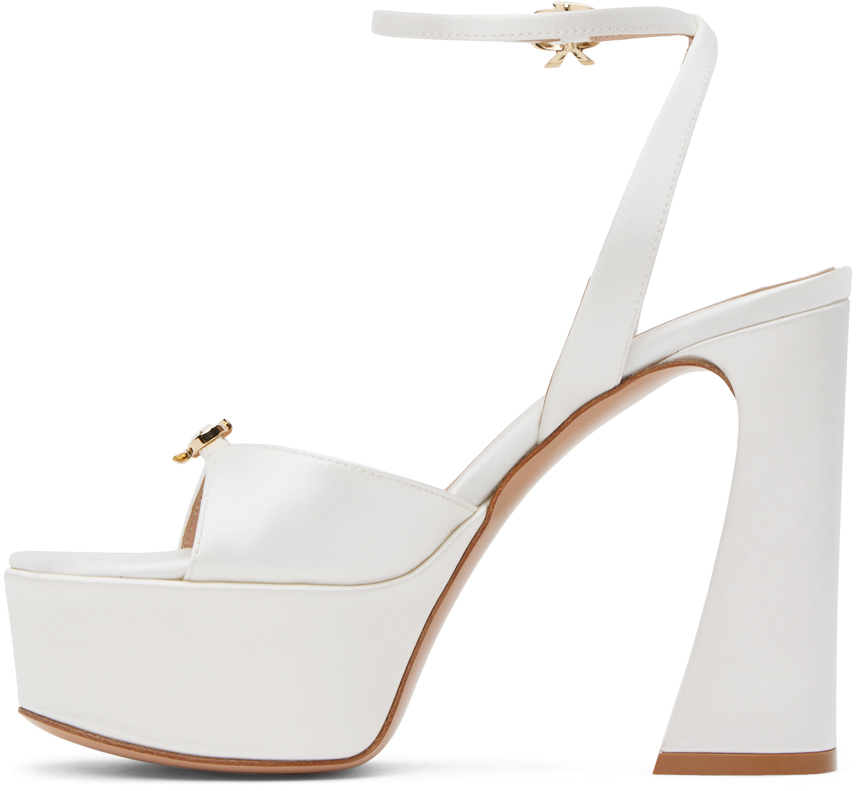 Gianvito Rossi White Maddy Heeled Sandals In White