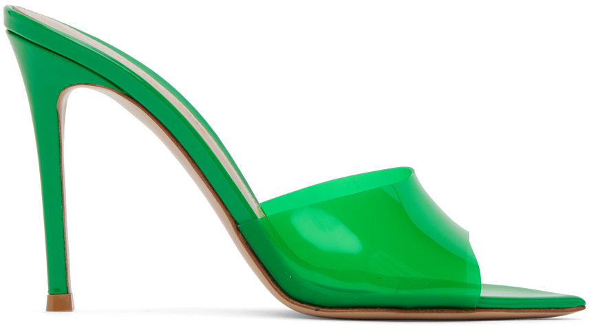 Gianvito Rossi Green Elle Heeled Sandals In Green+green