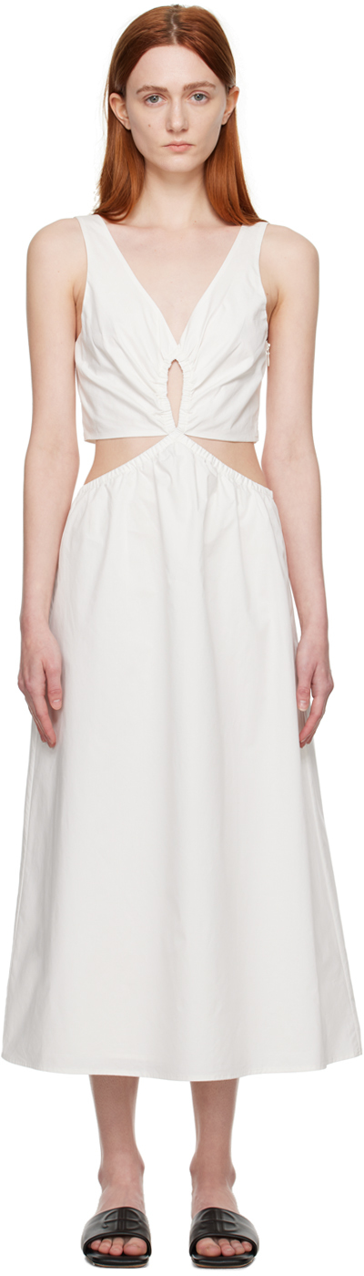 ANINE BING: White Dione Midi Dress | SSENSE