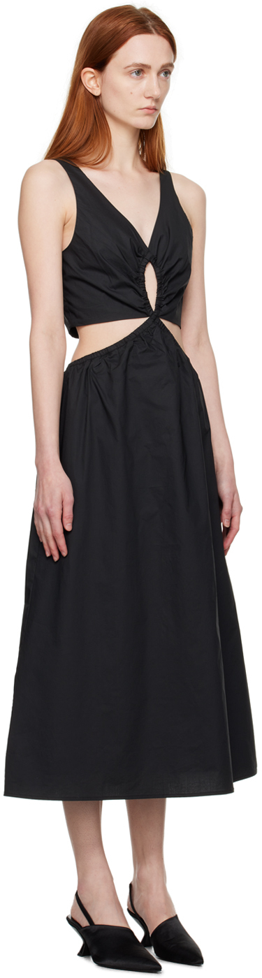 Shop Anine Bing Black Dione Midi Dress