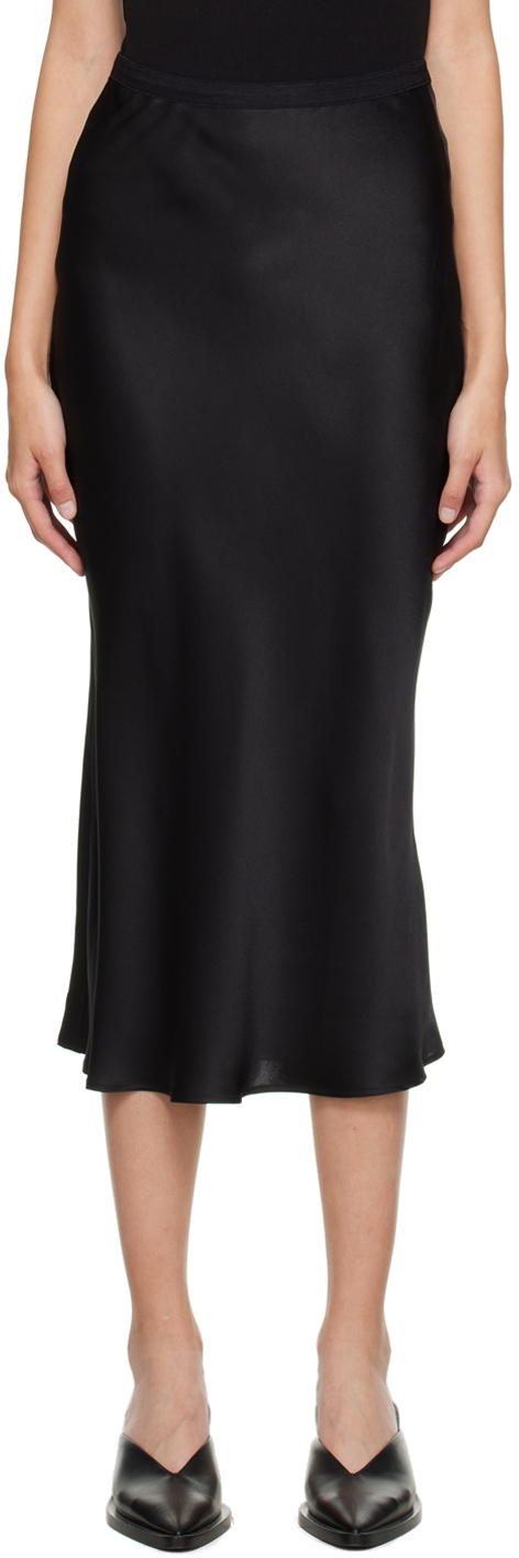 Ssense Donna Abbigliamento Gonne Gonne asimmetriche Black Silk Asymmetric Mid-Length Skirt 