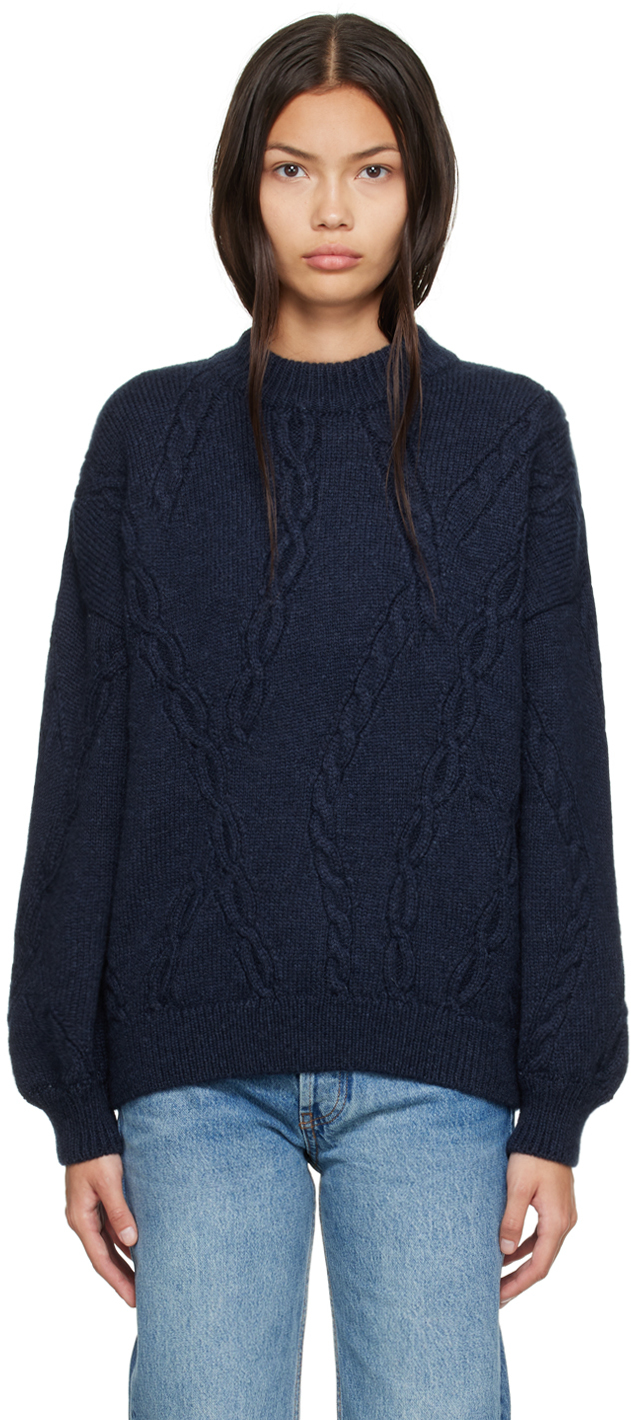 Shop Anine Bing Navy Mike Sweater In Blue