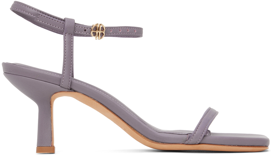 ANINE BING PURPLE INVISIBLE HEELED SANDALS