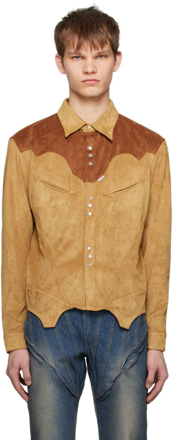 Juntae Kim Brown Corset Shirt SSENSE UK