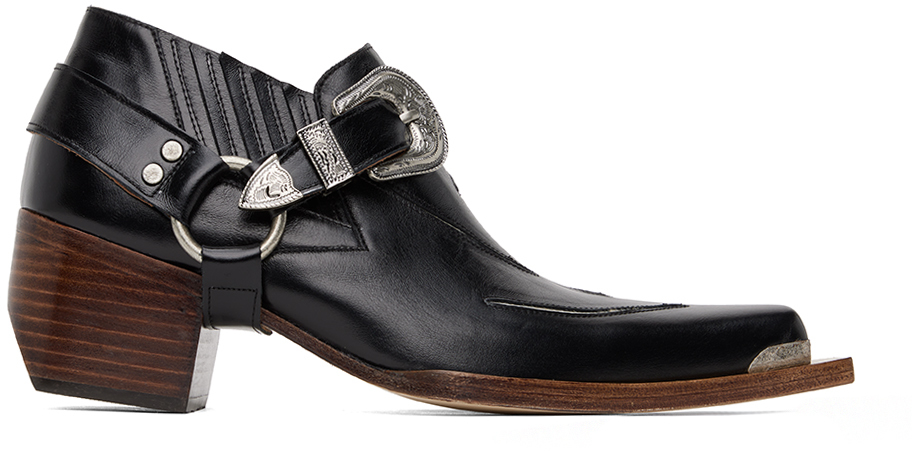 Juntae Kim Black Slashed Dress Boots