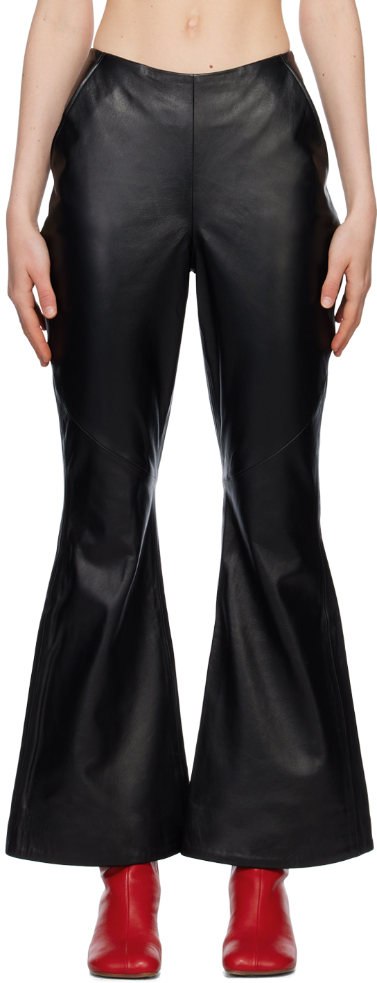 SSENSE Exclusive Black Leather Trousers