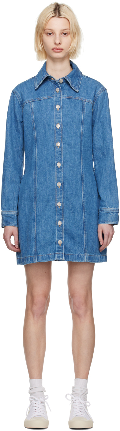 Shop Levi's Blue Shay Denim Minidress In Old 517 Blue X