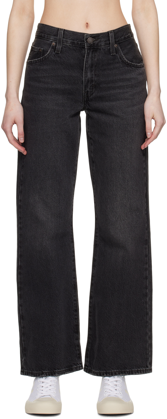LEVI'S BLACK RELAXED-FIT JEANS