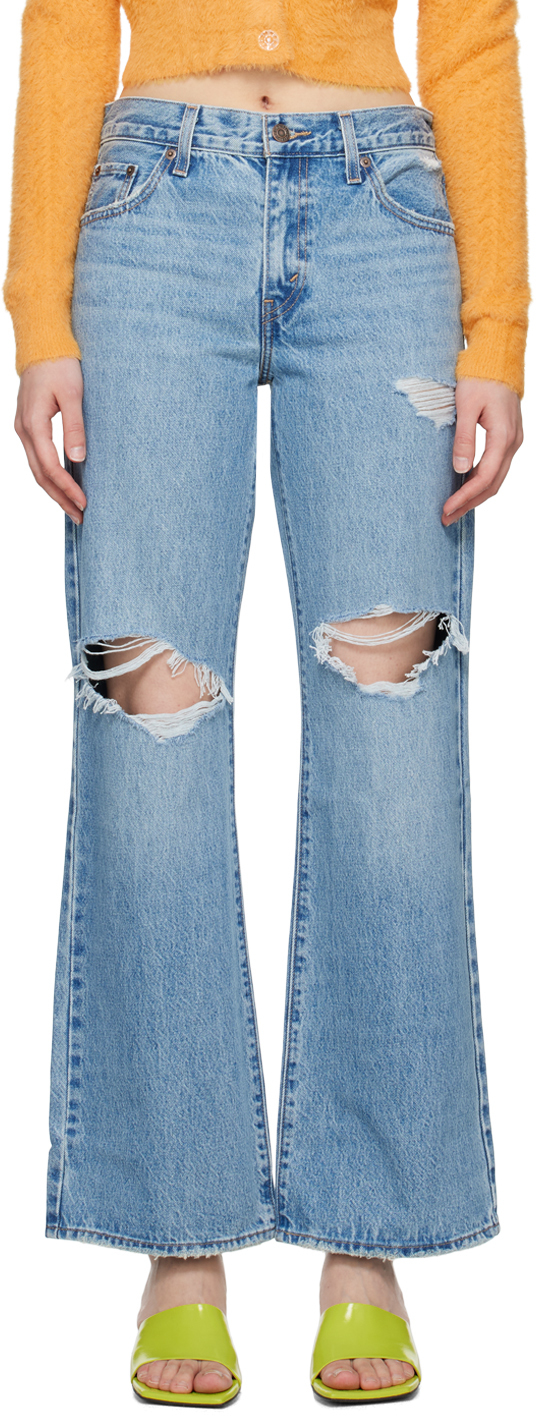 Levi's: Blue Baggy Bootcut Jeans | SSENSE