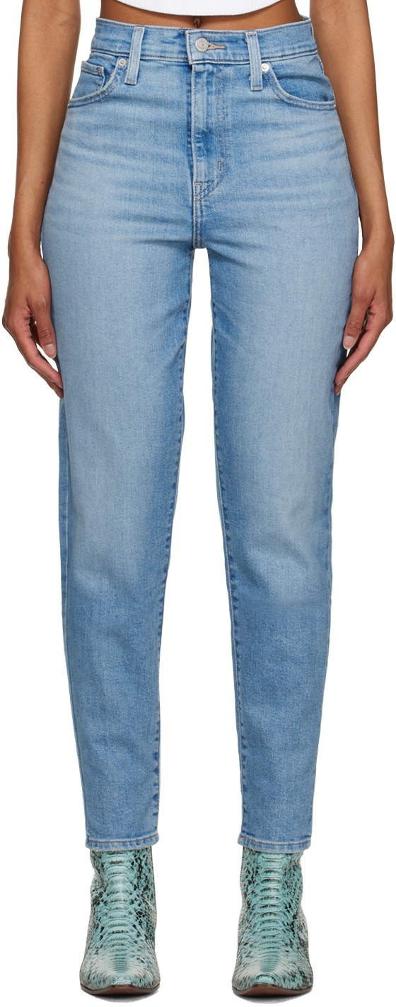 Levi's Blue 80's Mom Jeans In Z7070 Light Indigo W
