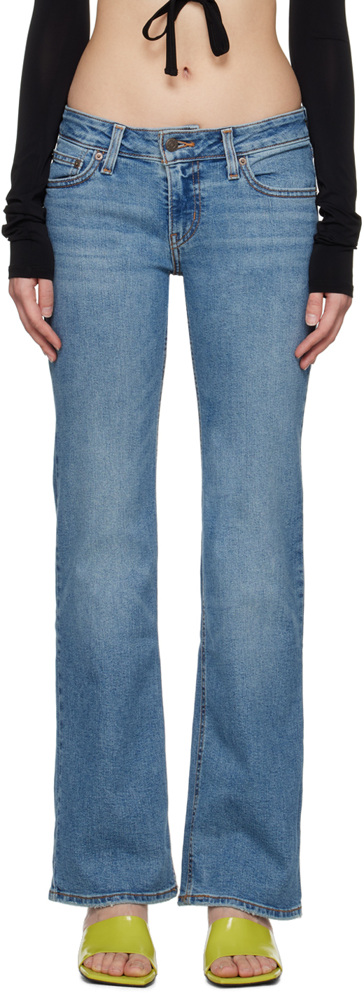 Levi's: Blue Superlow Bootcut Jeans | SSENSE