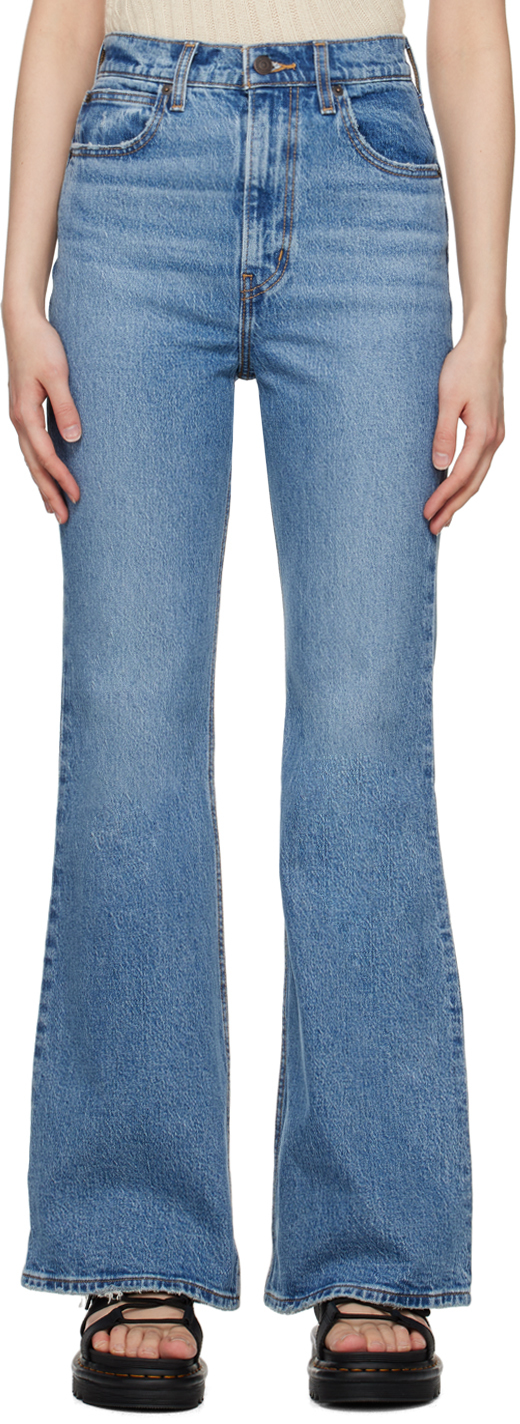 Levi's Blue 70s High Flare Jeans In Sonoma Walks