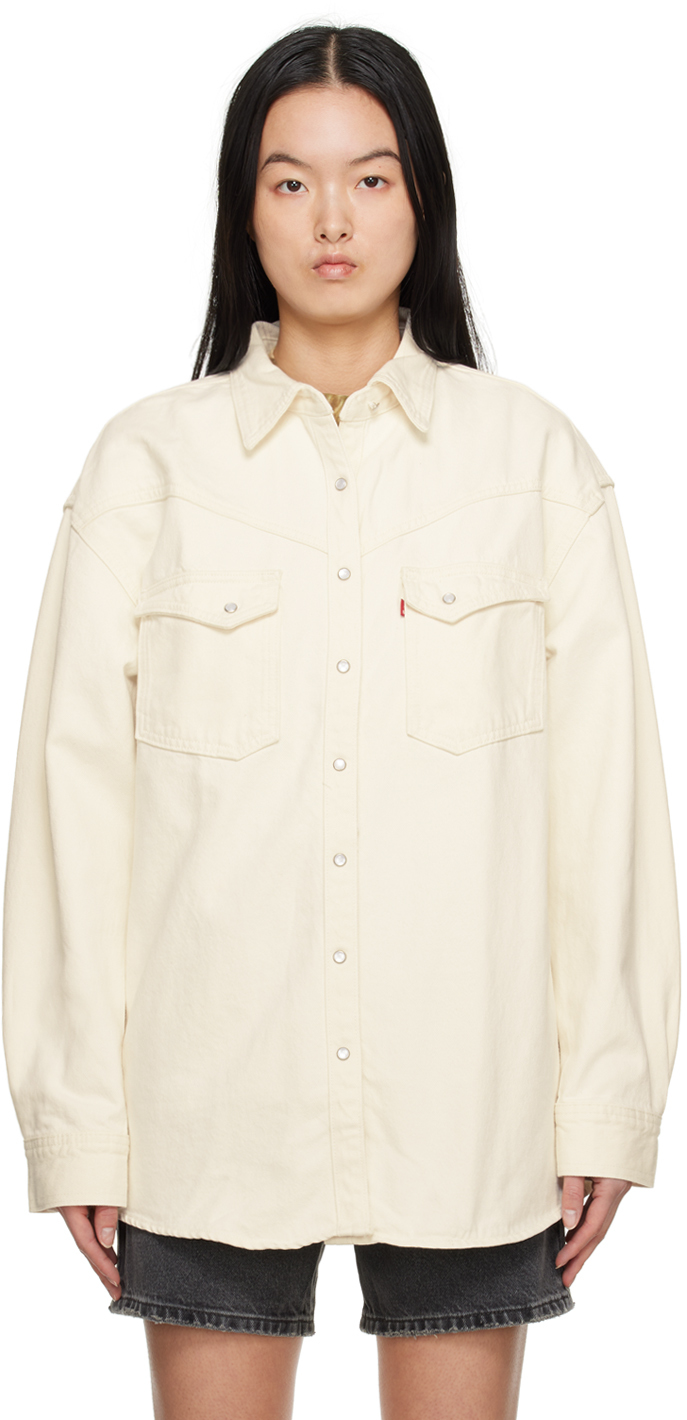 LEVI'S OFF-WHITE RELAXED-FIT DENIM SHIRT