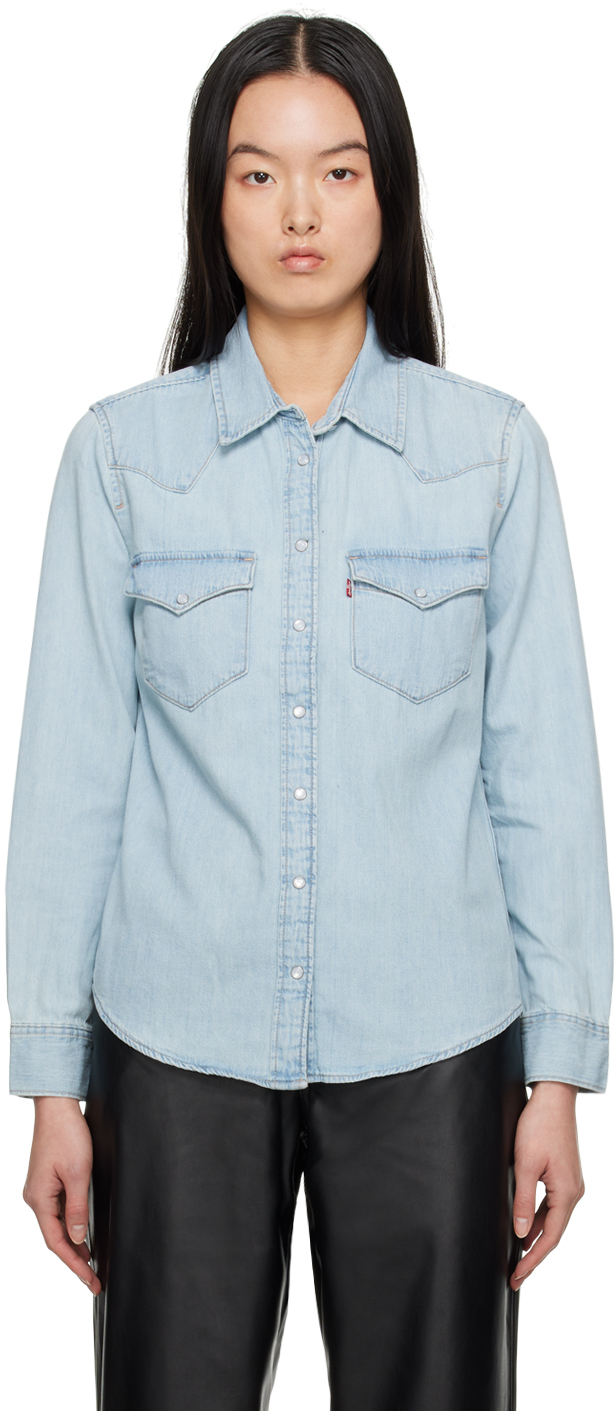 Blue Western Denim Shirt by Levi's on Sale