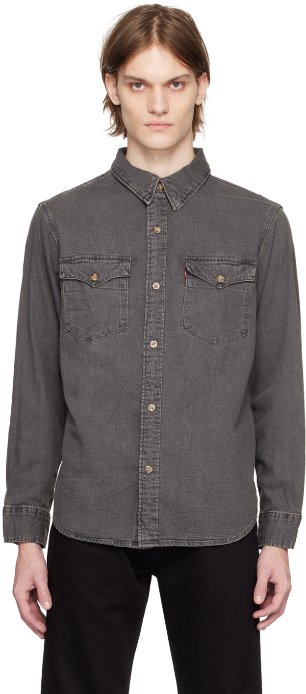 Levi's Men's Classic Standard Fit Western Shirt In Clean Washed Black
