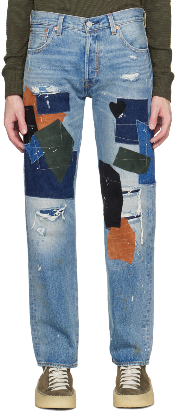 Levi's: Indigo 501 '93 Patchwork Jeans | SSENSE Canada