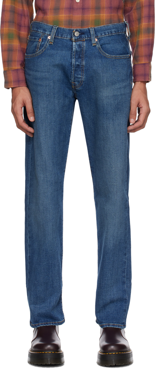 Shop Levi's Blue 501 Original Fit Jeans In Z0927 Medium Indigo