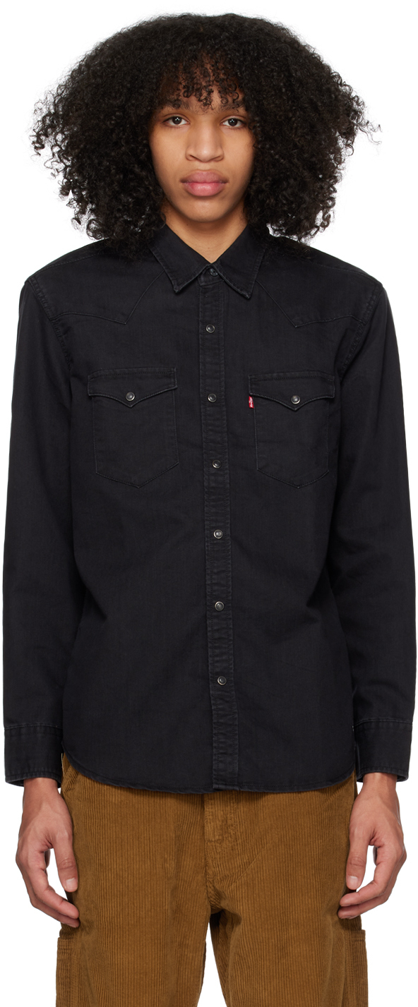 Shop Levi's Black Classic Western Denim Shirt In New Black Black Rins